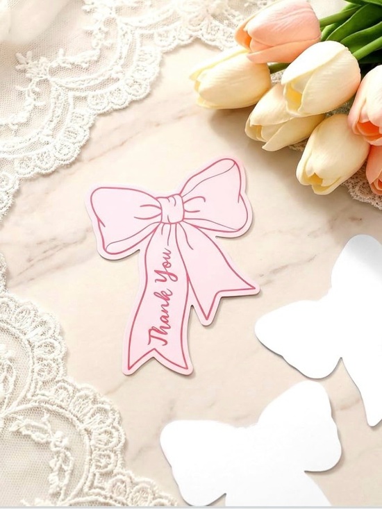 WFWT Other - Thank You Cards 50 big with Bows & Blank Notes 🎀 Elegant Gift Tags | Party,